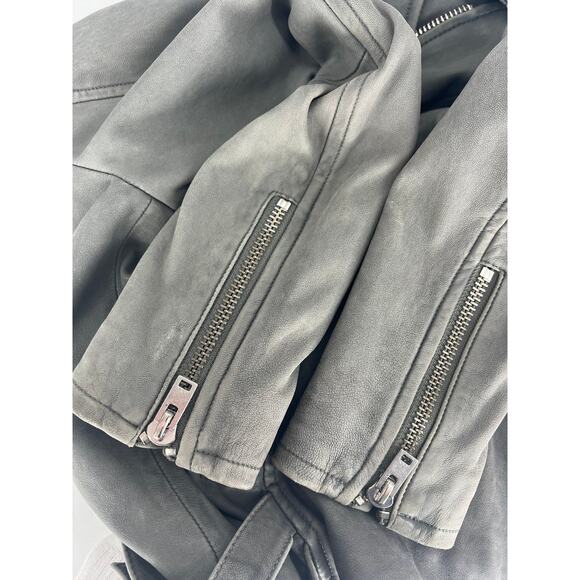 Iro Ashville Lamb Leather Moto Jacket in Gray - Picture 14 of 15